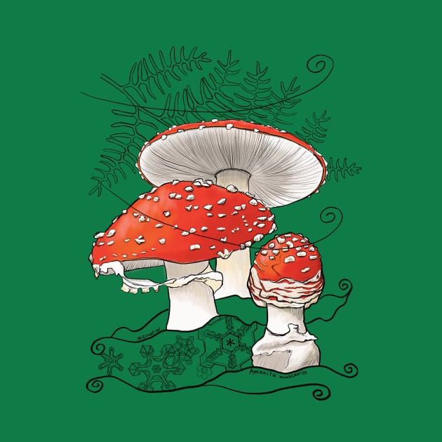 Amanita in the Winter, green by mernstw