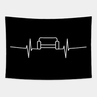 Couch Heartbeat - White design Tapestry