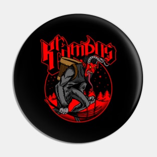 Krampus Ghost Metal Christmas Merry Krampus Band Parody Pin