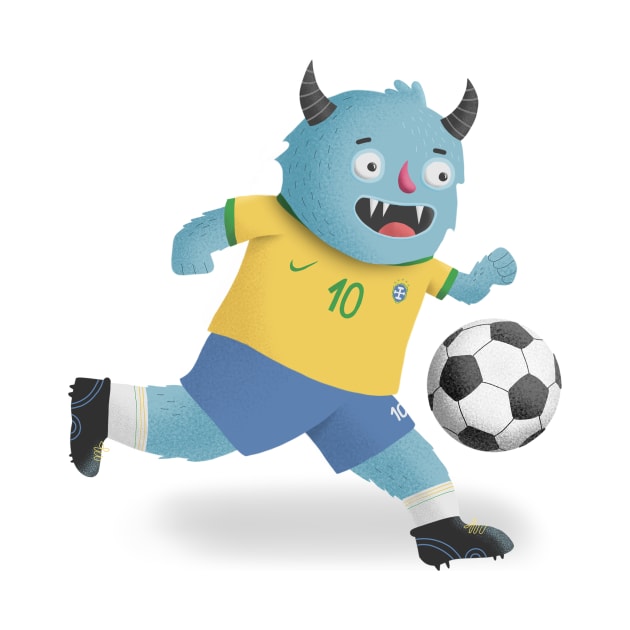 Cute Monster Soccer Player for Sports Lovers by sukanta4878