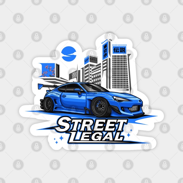 Street Legal - Subie Gang BRZ (Blue) Magnet by Jiooji Project