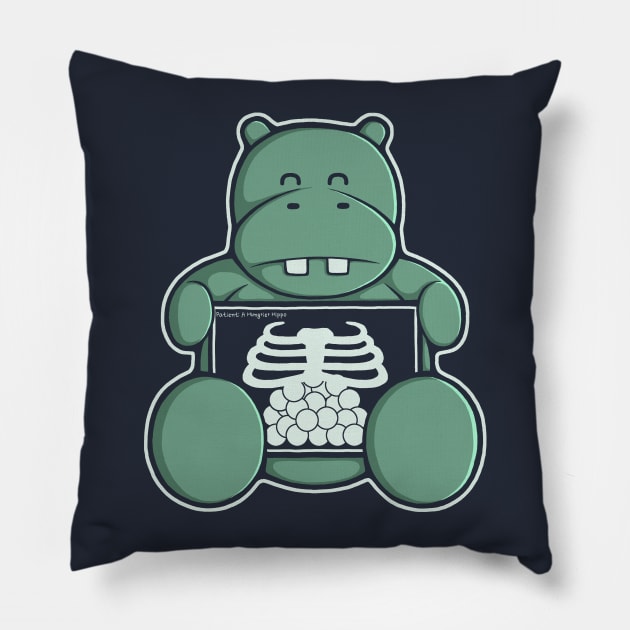 The Hippo who was Hungrier Pillow by perdita00