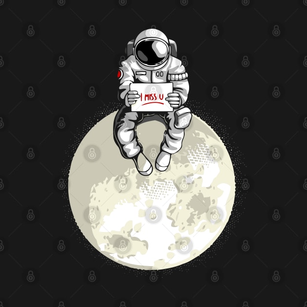 Astronaut Sitting at Moon by Space-T