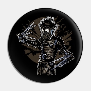 Gas Mask Scissor Hands Pin