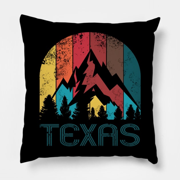 Retro Texas Design for Men Women and Kids Pillow by HopeandHobby