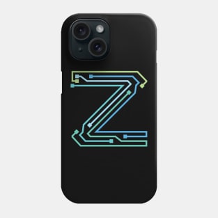 Alphabet Z Circuit Typography Design Phone Case