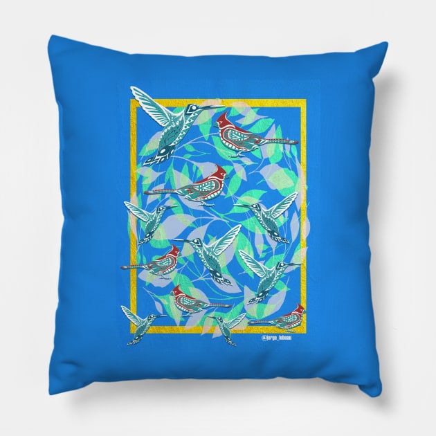 garden of love in mockingbird joy art wallpaper Pillow by jorge_lebeau