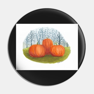 Pumpkins in a Field Pin