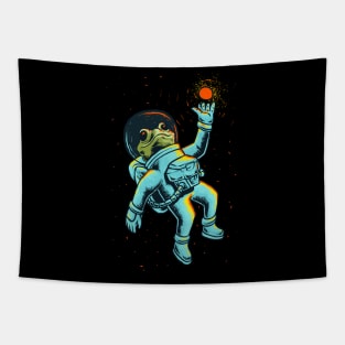 Frog Astronaut in Outer Space Tapestry