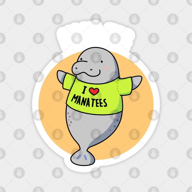 Mana-tee Cute Manatee Pun Magnet by punnybone