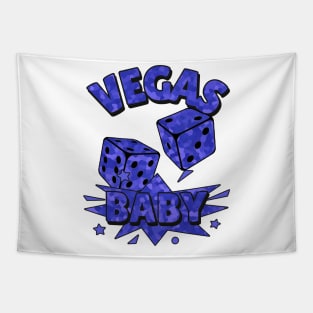 VEGAS Baby Roll The Dice Blue Tapestry