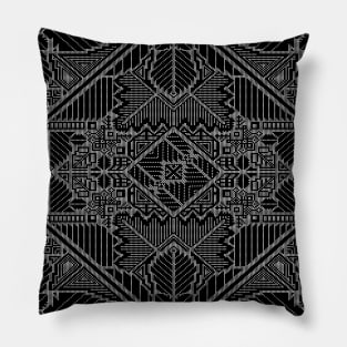 Black and White Botanical Dots Pillow