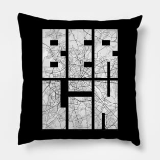 Berlin, Germany City Map Typography - Light Pillow