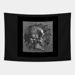 Black White and Grey Anatomy Tattoo Design and Illustration Tapestry