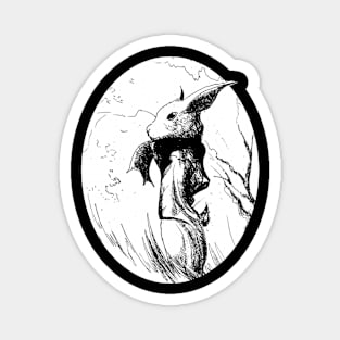 Rambling rabbit - ink -  fantasy inspired art and designs Magnet