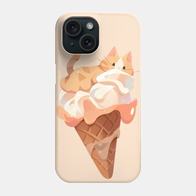 Ice cream kitty cat salted caramel Phone Case by Sara-Design2