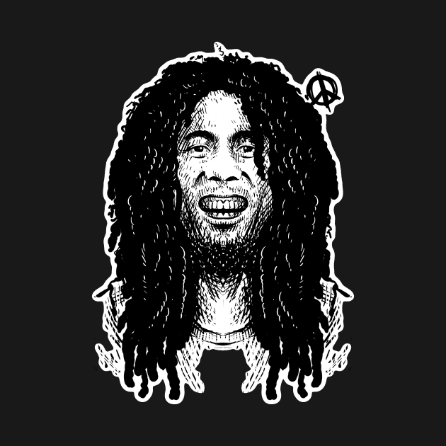 marley bob vintage hand drawing design by ROCKHOPPER