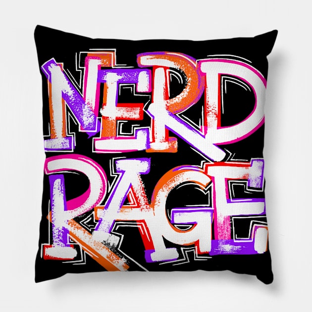 Nerd Rage Pillow by polliadesign