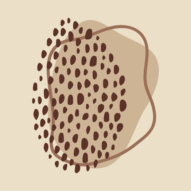 Warm Toned Dots Boho Abstract Shapes  Design by zedonee