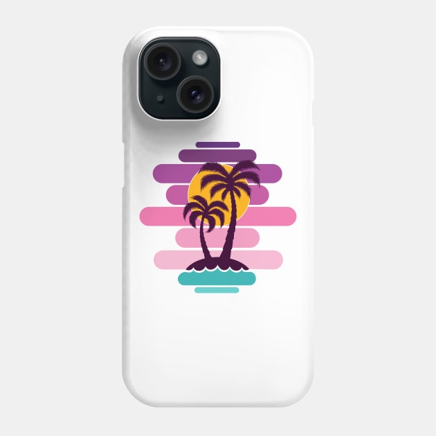 Palm trees at sunset Phone Case by Razym