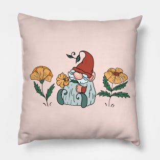 Gnome and Flowers Pillow