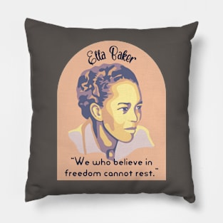 Ella Baker Portrait and Quote Pillow