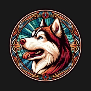 Siberian Husky  - Art Nouveau Style - Dog Lovers Gift T-Shirt