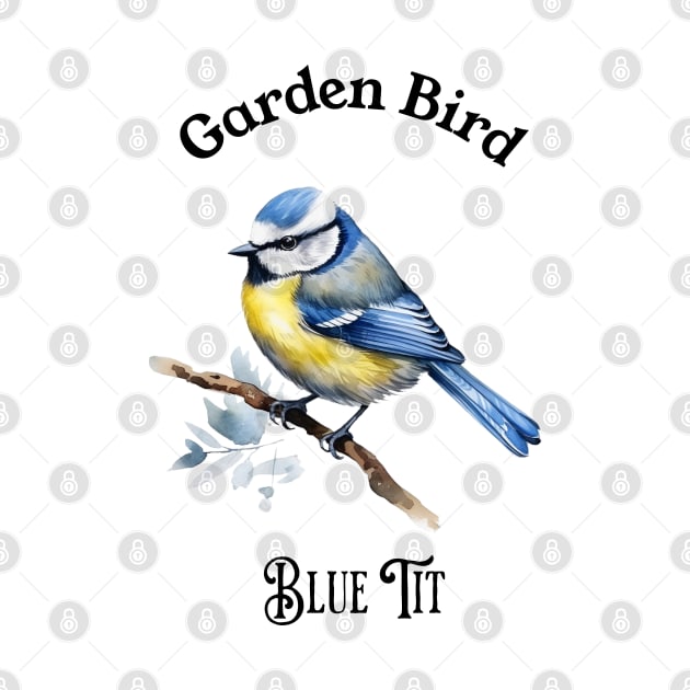 Garden Bird Blue Tit by DavidBriotArt