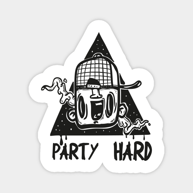 party hard head Magnet by manuvila