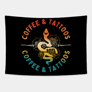 Coffee & Tattoos Vintage Tapestry