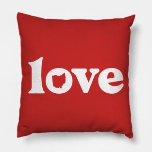 Retro Love Ohio State Outline // Vintage Ohio State Pride Pillow