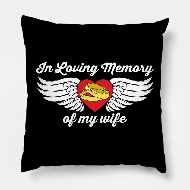 In Loving Memory of My Wife Wedding Rings and Wings Pillow by RadStar