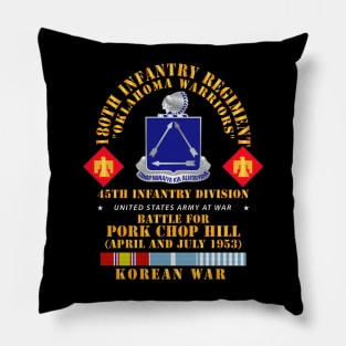 180th Infantry Regiment - 45th ID - Battle Pork Chop Hill, Korean War X 300 Pillow