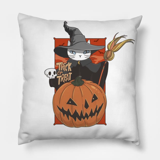 The life of the Halloween party has arrived! Pillow by runcatrun