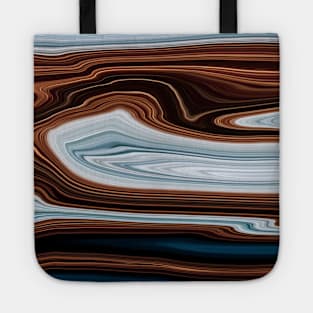 Brown blue liquid Marble color grading pattern Tote