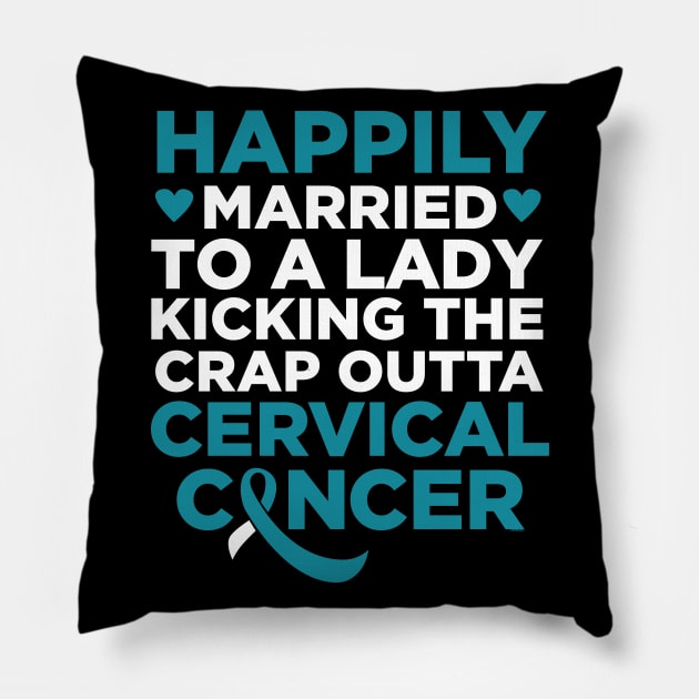 Wife Fighting Cervical Cancer | Husband Support Pillow by jomadado