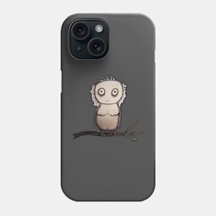 Naked owl on branch Phone Case