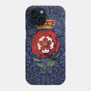 Vintage Crowned Tudor Rose on Stem Red and White Phone Case