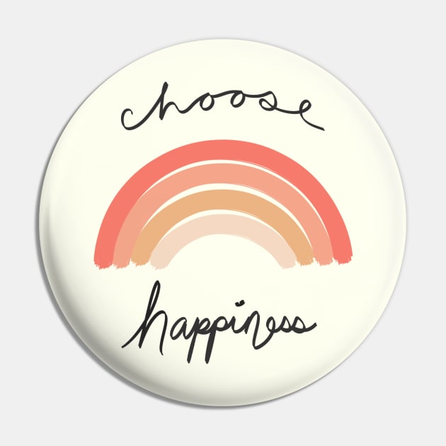 Choose Happiness Minimal Modern Art Shirt and Decor Pin by Lunar Scrolls Design