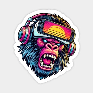Funny Gorilla VR Playing Tag Boys Adult Gorilla VR Gamer Magnet