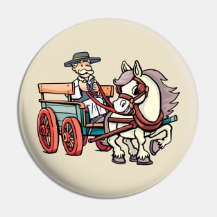 coachman drives a horse-drawn carriage Pin