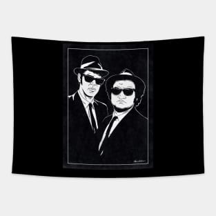 THE BLUES BROTHERS (Black and White) Tapestry