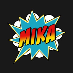 Boys Mika Name Superhero Comic Book T-Shirt