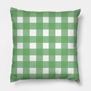 Green and White, Check Grid Pillow