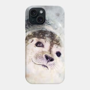 Dramabite Watercolor seal marine animal artistic cute Phone Case