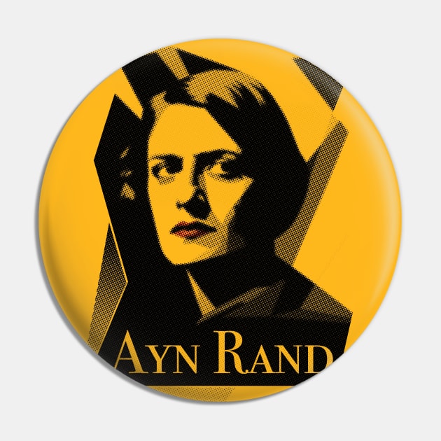 Ayn Rand (Light) Pin by WickedAngel