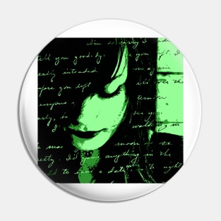 Love Letter Green Pin