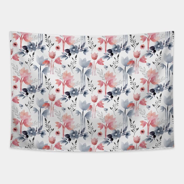 Pastel Wild Flower Pattern Tapestry by jodotodesign