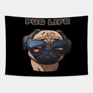 Pug Life - Cool pug with Shades Tapestry