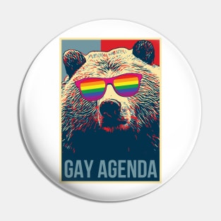 Gay Agenda Bear Pin